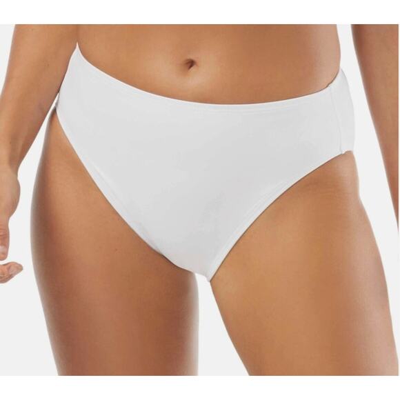 Carmen Marc Valvo WHITE High Waist Bikini Swim Bottom, US Small MSRP $54 - Picture 1 of 3